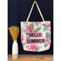 Wholesale Flamingo Patterned Beach Bag