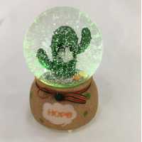 Wholesale Snowblower Motor Cactus Snow Globe