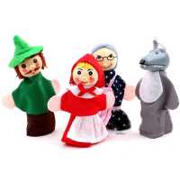 Wholesale Red Riding Hood Tale Finger Puppet Set 4 pcs