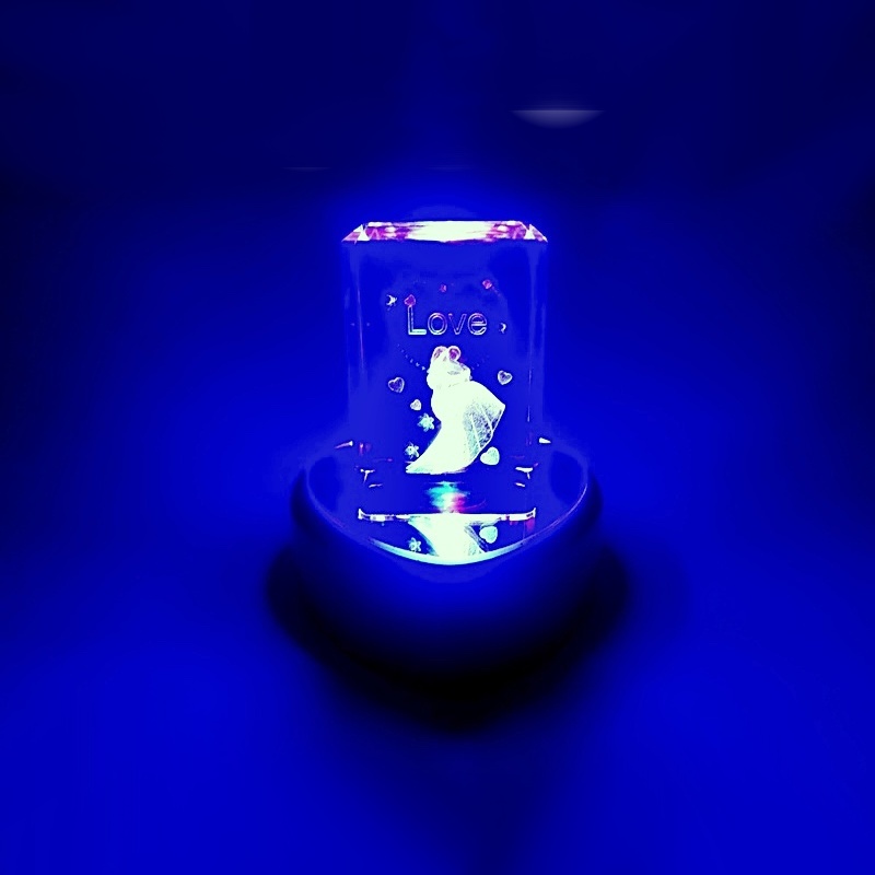 Wholesale Illuminated Crystal Glass Trinket Marriage Themed