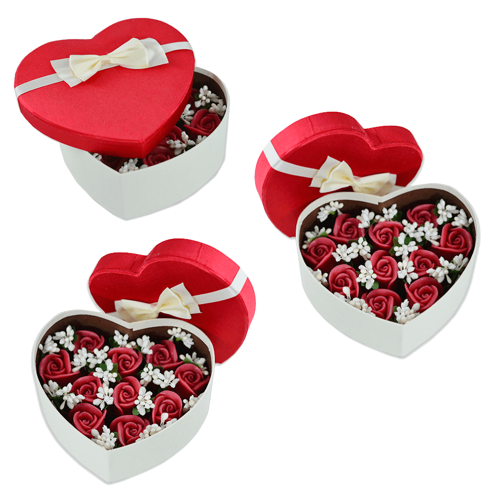 Roses in Heart Box