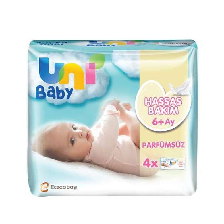 Uni Baby Newborn Sensitive Touch 52 Sheets 4-Pack Wet Wipes