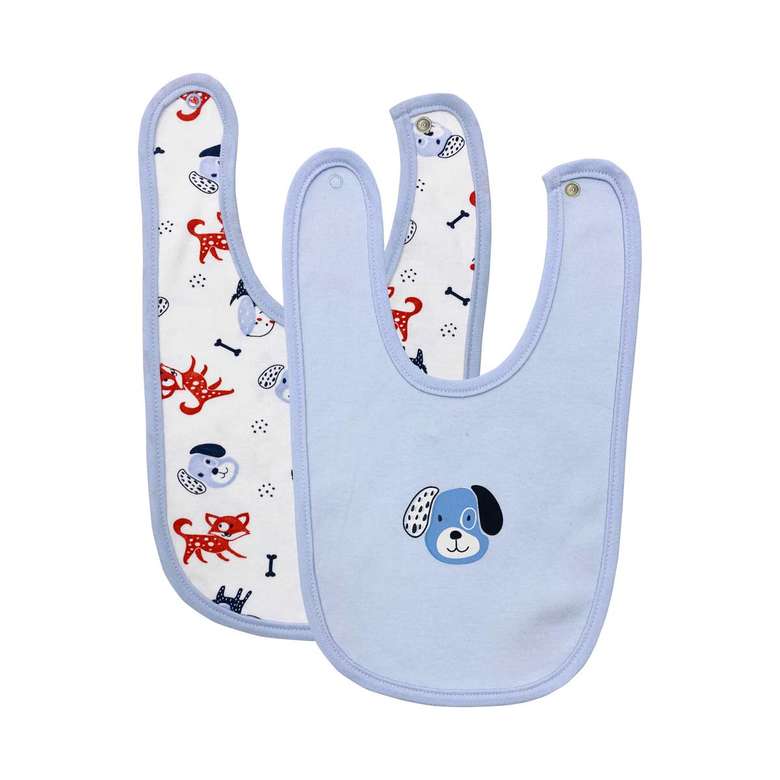 Silk & Blue Baby Bib 2 Pack Blue