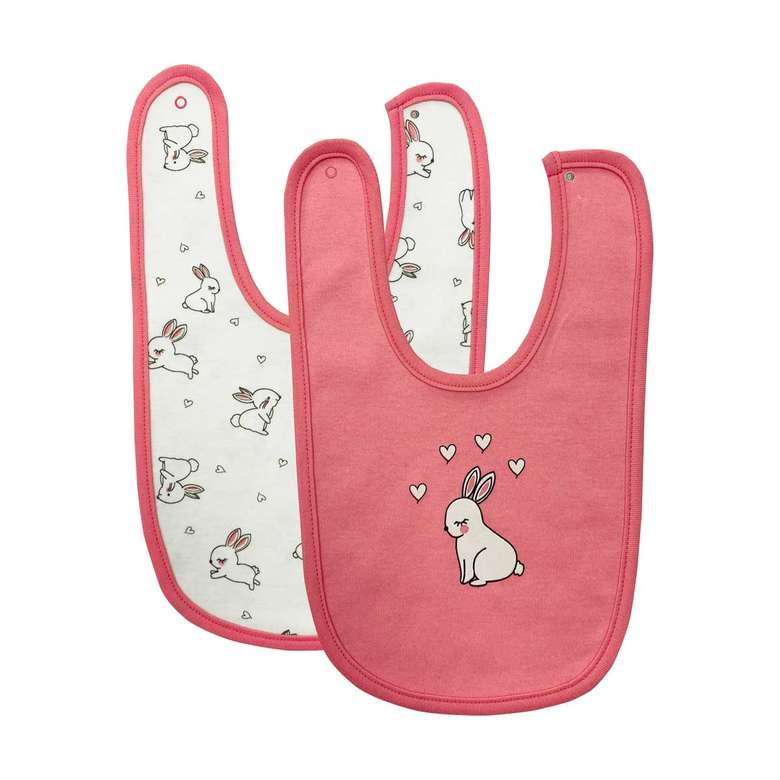 Silk & Blue Baby Bib 2 Pack Pink