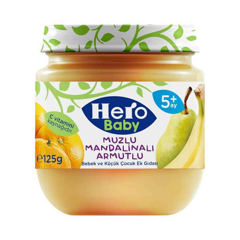 Hero Baby Banana Mandarin Pear Baby Food +6 Months