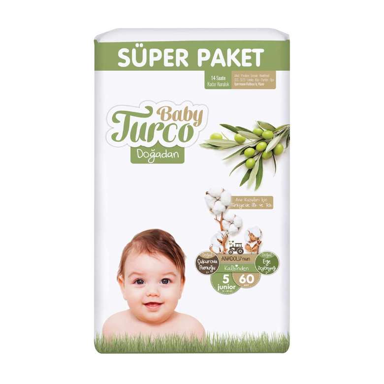 Baby Turco Doğadan Baby Diapers Junior No:5 60 pcs