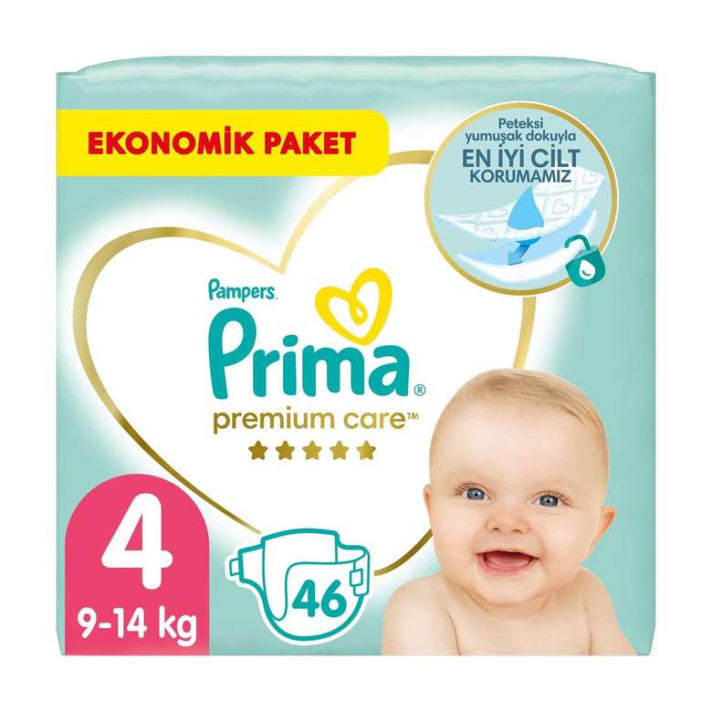 Prima Premium Care Baby Diaper No:4 Maxi 46 Pieces Jumbo Package