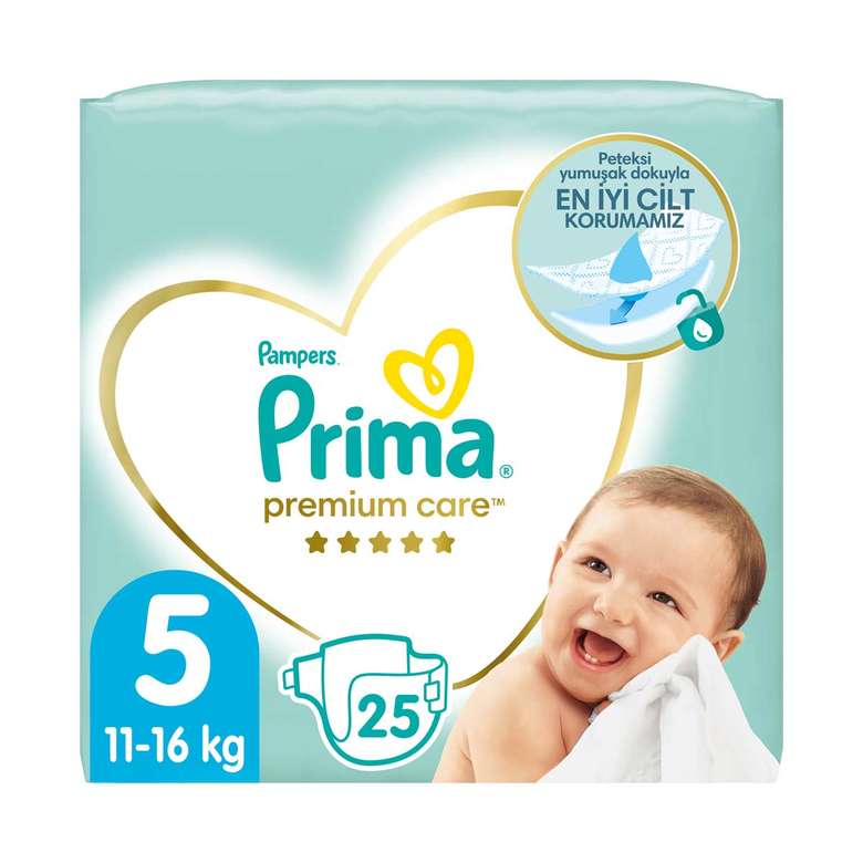 Prima Premium Care Baby Diaper No:5 Junior 25 Pcs. Economic Package