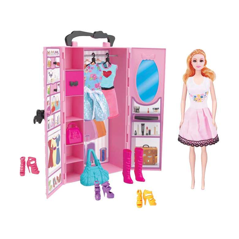 Toy Alissa Large Wardrobe Set Pink