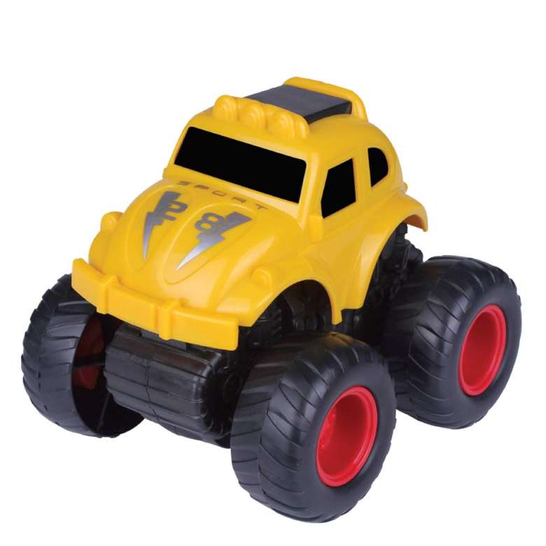 Toy Friction Big Wheels Car Yellow