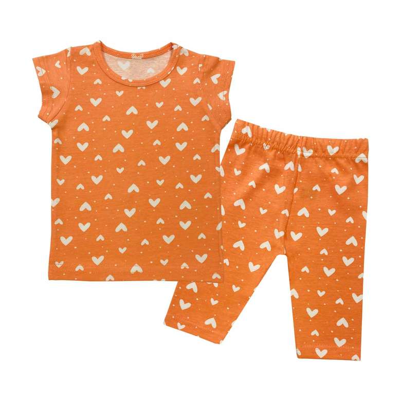 Baby Girl T-Shirt Leggings Orange