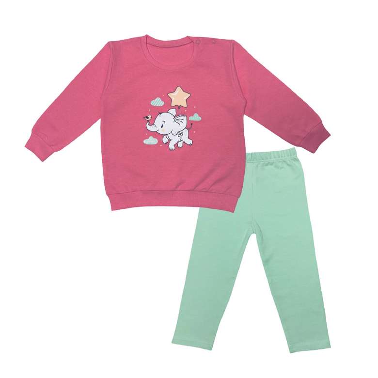 Silk & Blue Baby Girl Sweatshirt-Leggings Set