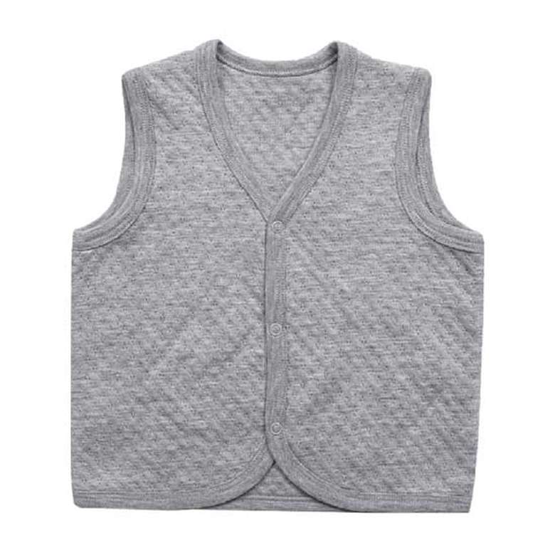 Silk & Blue Baby Quilted Vest Gray