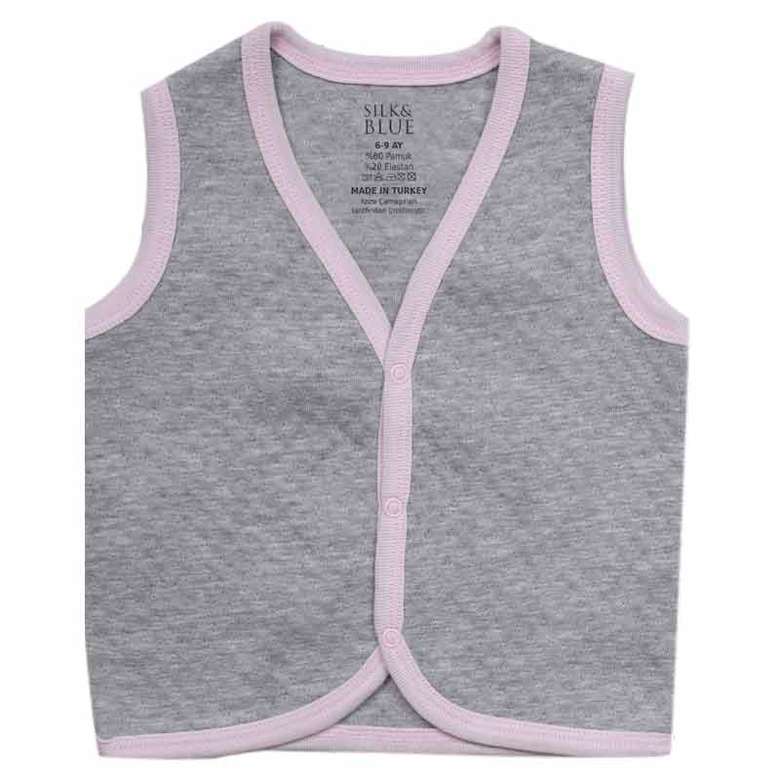 Silk & Blue Baby Quilted Vest Pink