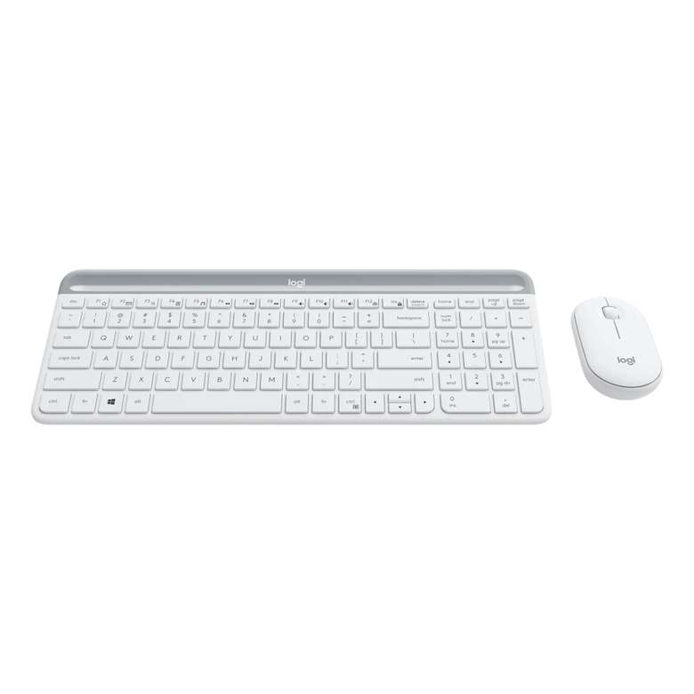 Logitech Silent Wireless Keyboard & Mouse Set White