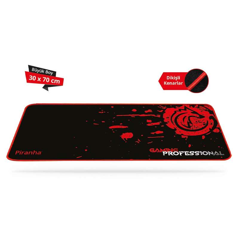 Piranha Large Size Gaming Mousepad Red Black