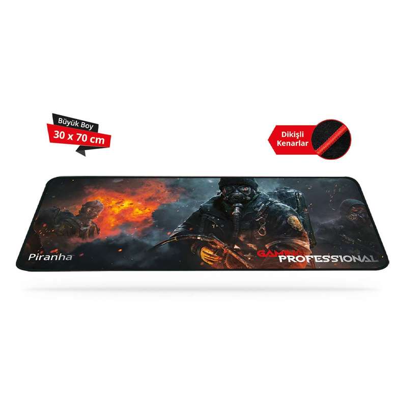 Piranha Large Size Gaming Mousepad Black Red