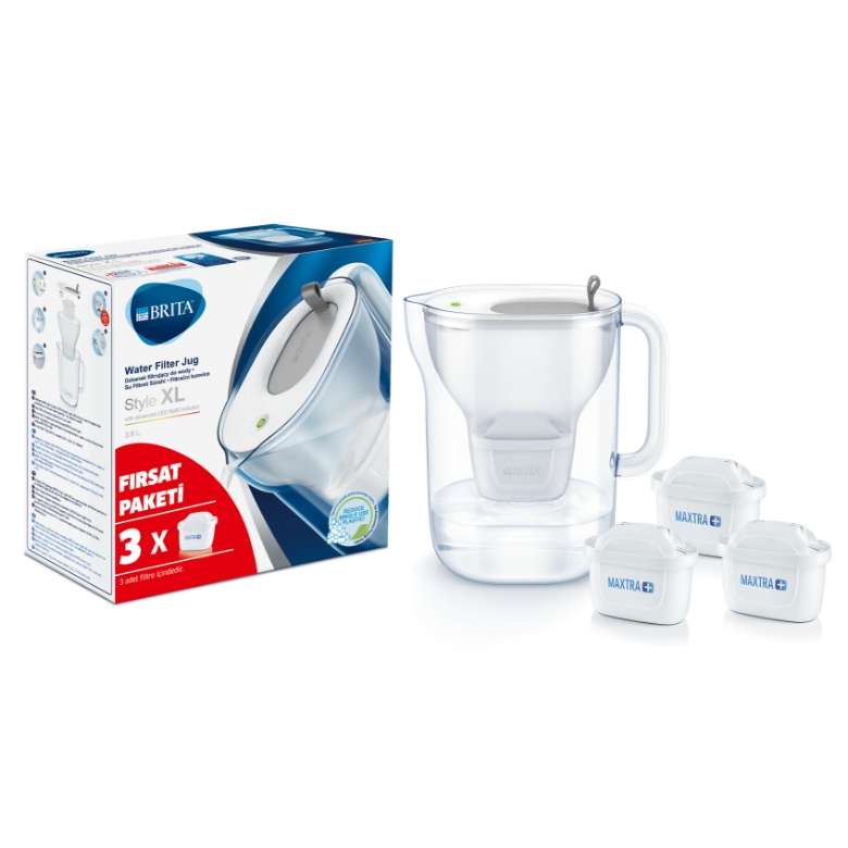 Brita Style XL 3 Filtered Water Purifier Jug 3.6 L Gray