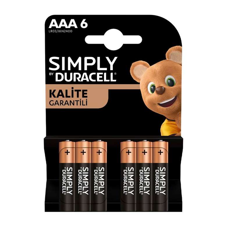 Duracell Simply AAA Thin Pen Battery 6 pcs