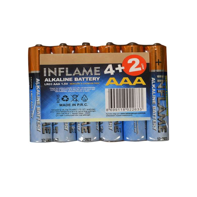 Inflame Alkaline Thin Battery Of 6