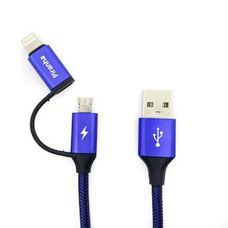 Piranha 3352 Dual USB Cable Blue