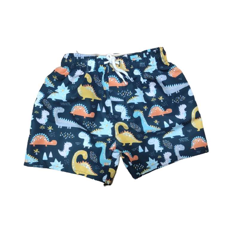 Digital Printed Kids Beach Shorts Navy