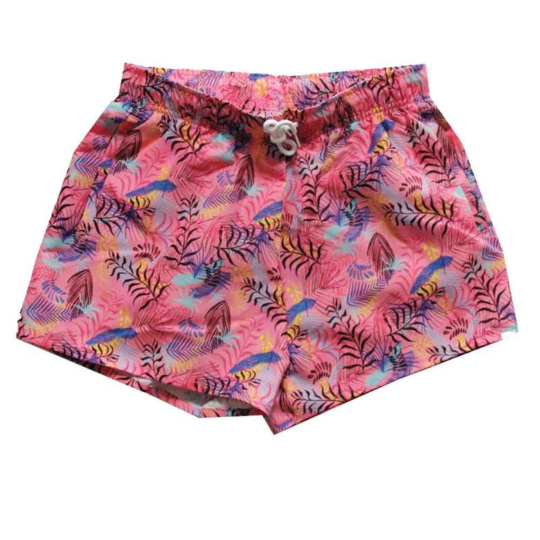 Digital Printed Kids Beach Shorts Pink Navy