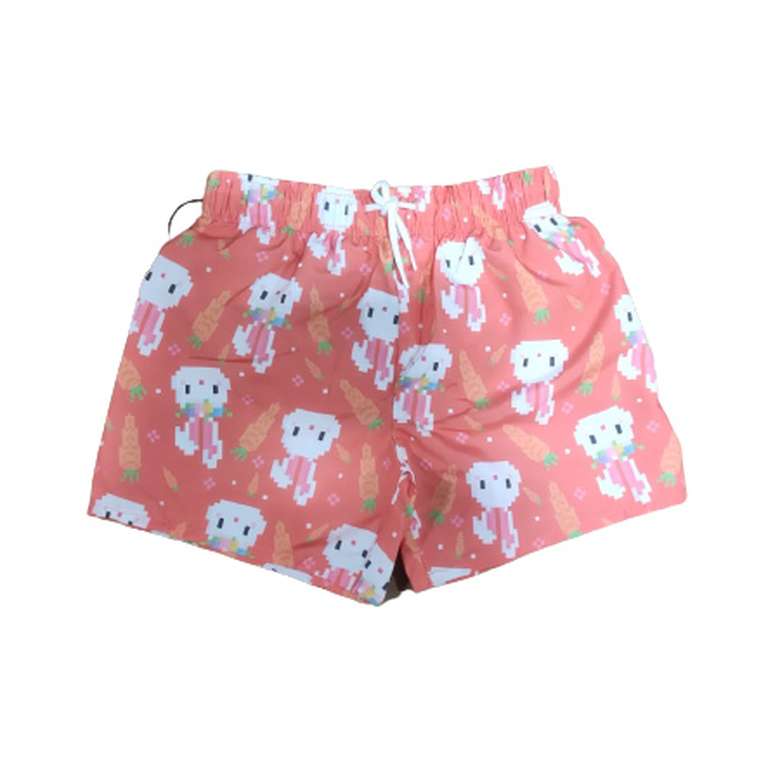 Digital Printed Kids Beach Shorts Orange White