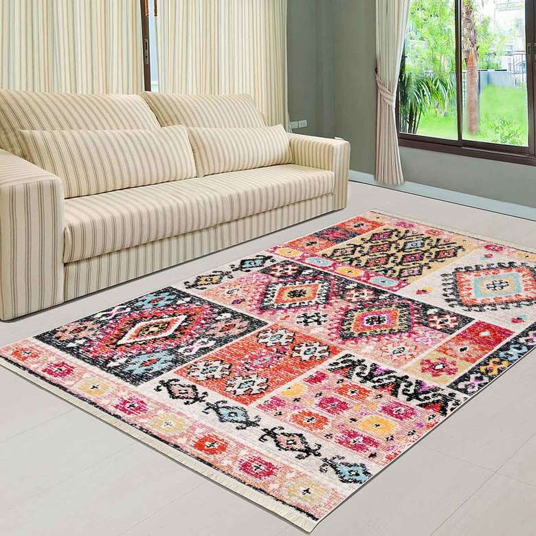 Digital Printed Carpet 3M2 Cream Pink