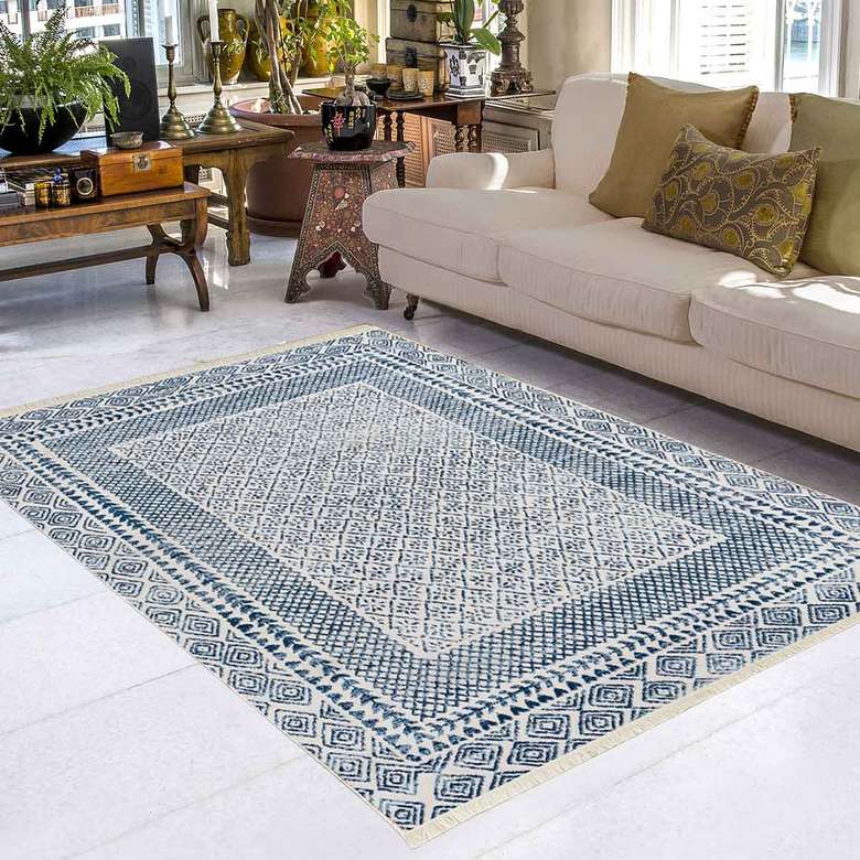 Digital Printed Carpet 5M2 Blue White