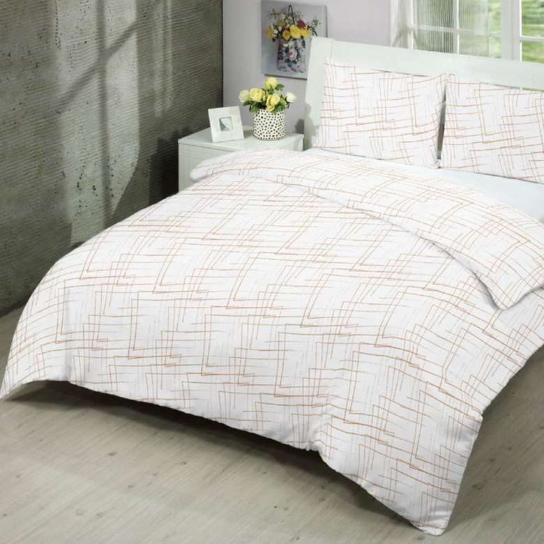 Birillant Double Cotton Duvet Cover Set White Beige