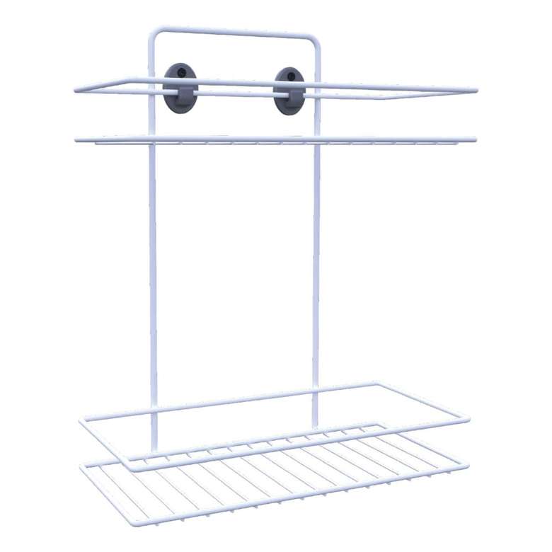 Plastic Coated Two Tier Bathroom Shelf