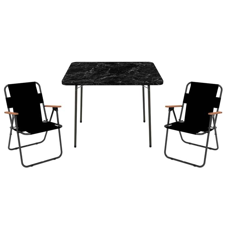 Marble Patterned Table Chair Set