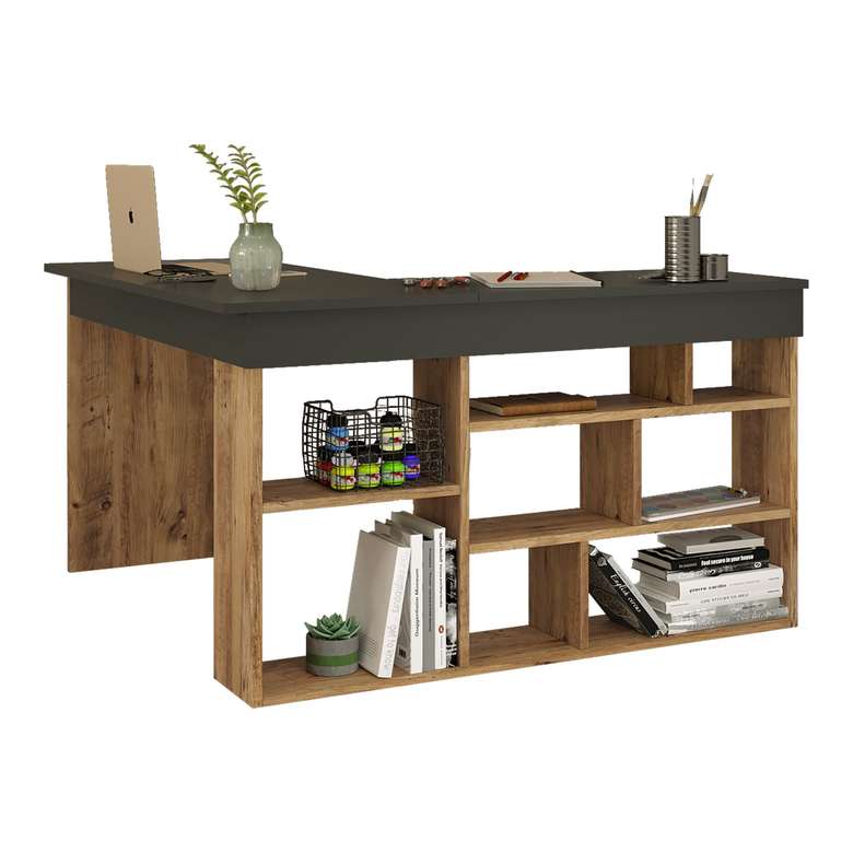 Tiamob Mirca Desk with Cabinet and Bookshelf