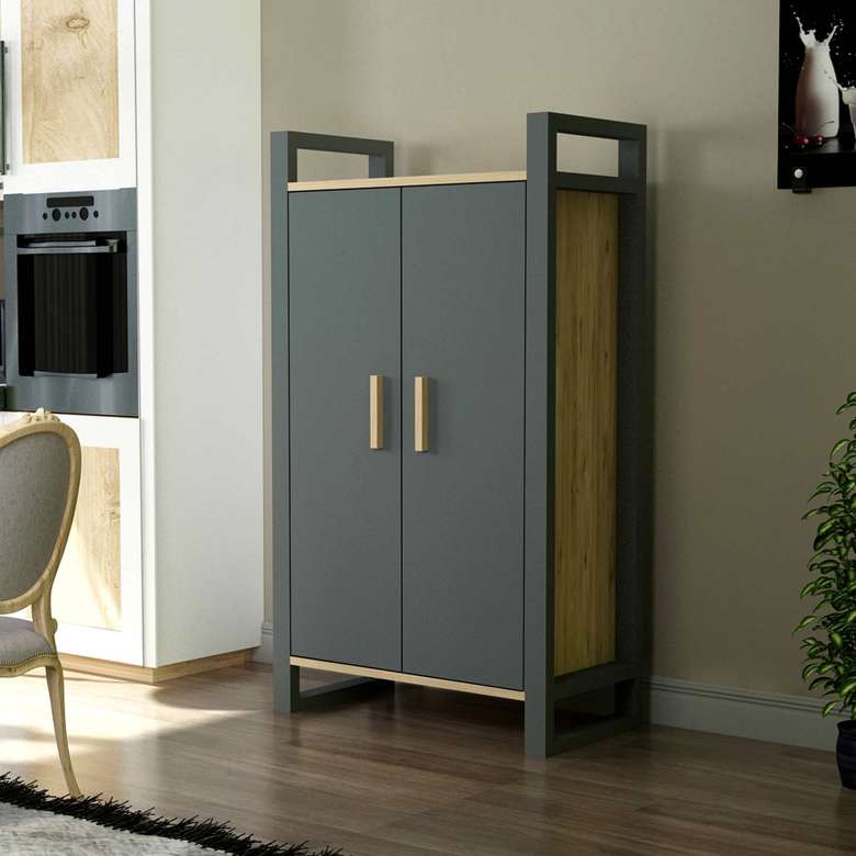 Tiamob Miya Multi-Purpose Wardrobe with Metal - Anthracite