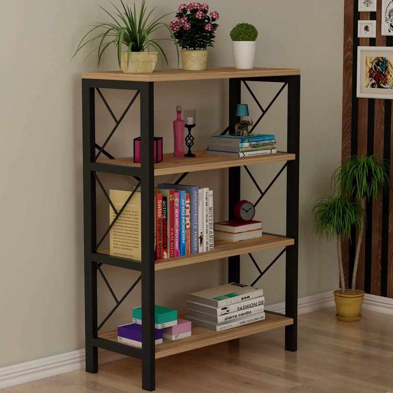 Tiamob Decorative Bookshelf with 4 Shelves