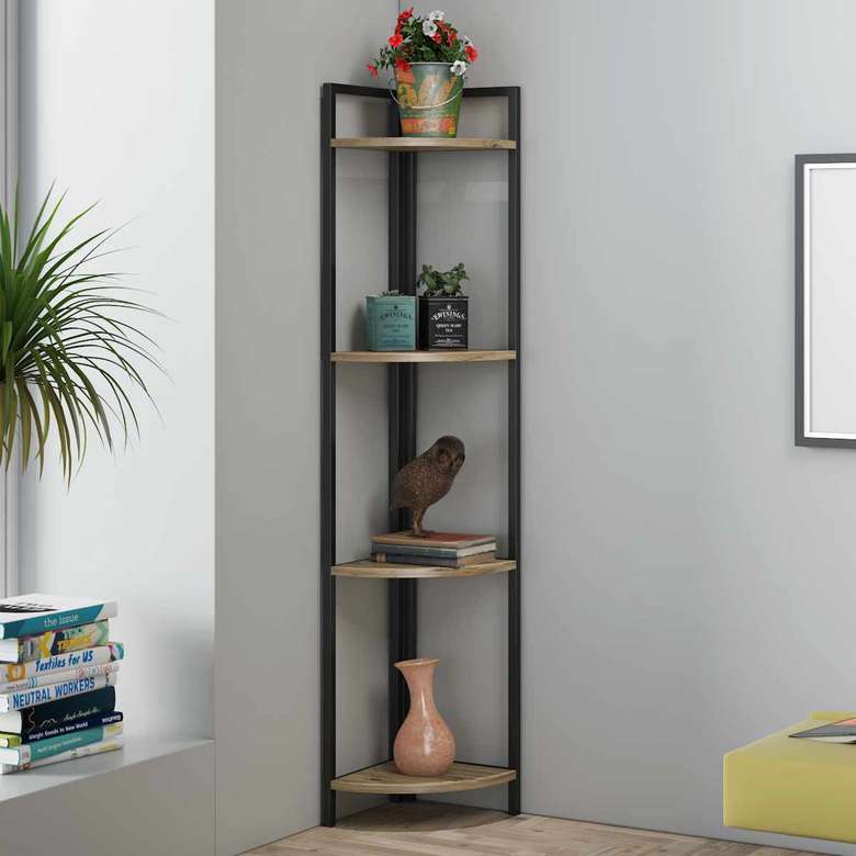 Tiamob Twins Metal Corner Bookcase