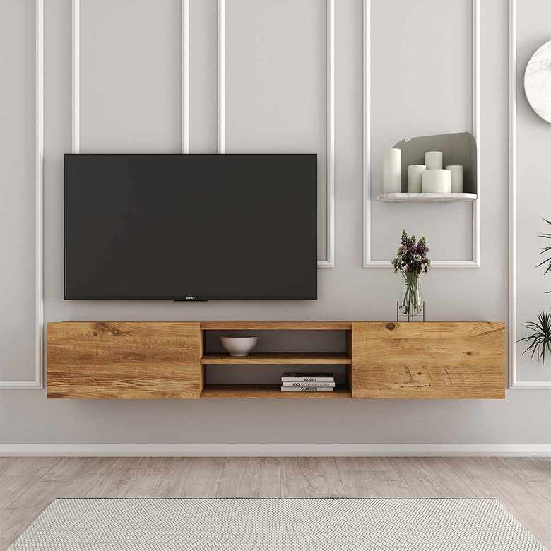 Tiamob Dekolo TV Unit with 2 Doors and Shelves