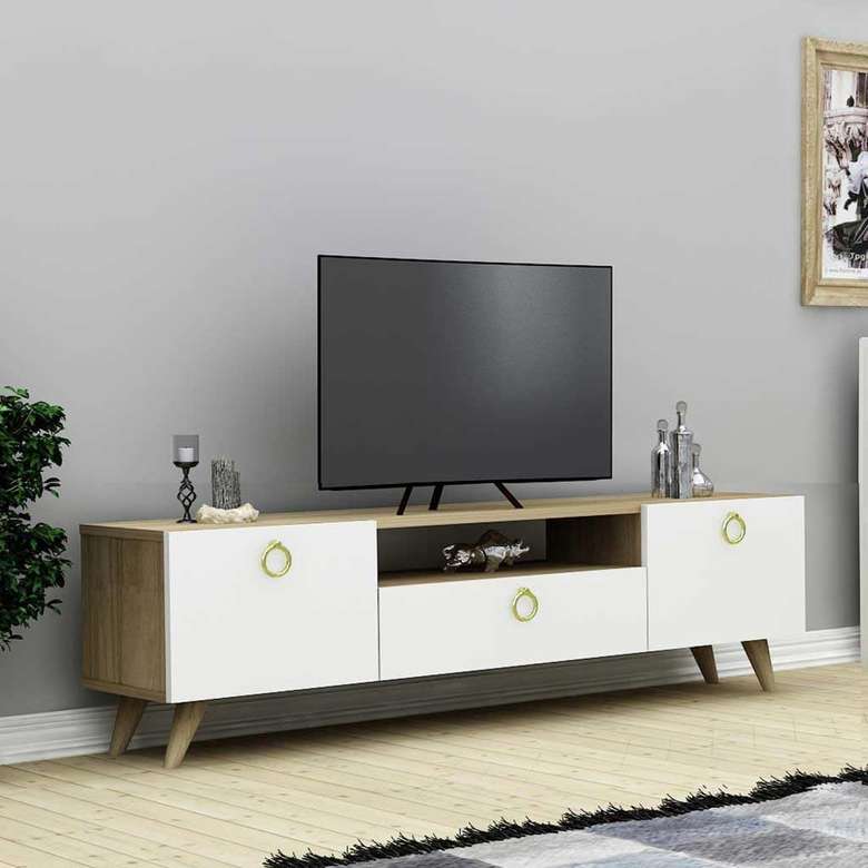 Tiamob Ece Tv Unit-sapphire Oak White