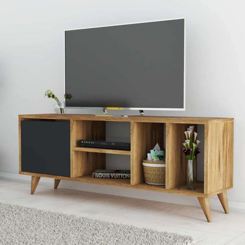 Tiamob Prime Covered TV Stand with Shelf