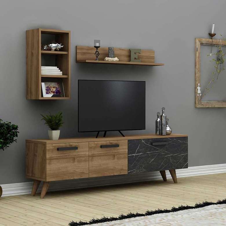 Tiamob Roma Tv Unit-sapphire Oak Black