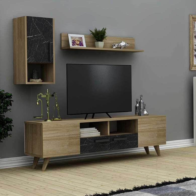 Tiamob Venice TV Unit-Oak Black