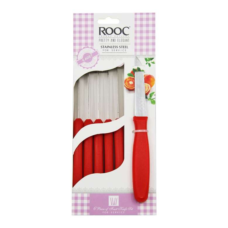 Rooc Fruit Knife Set of 6 Red