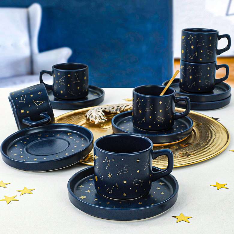 Keramika Astro Stackable Teacup Set 12 Pieces for 6 Persons