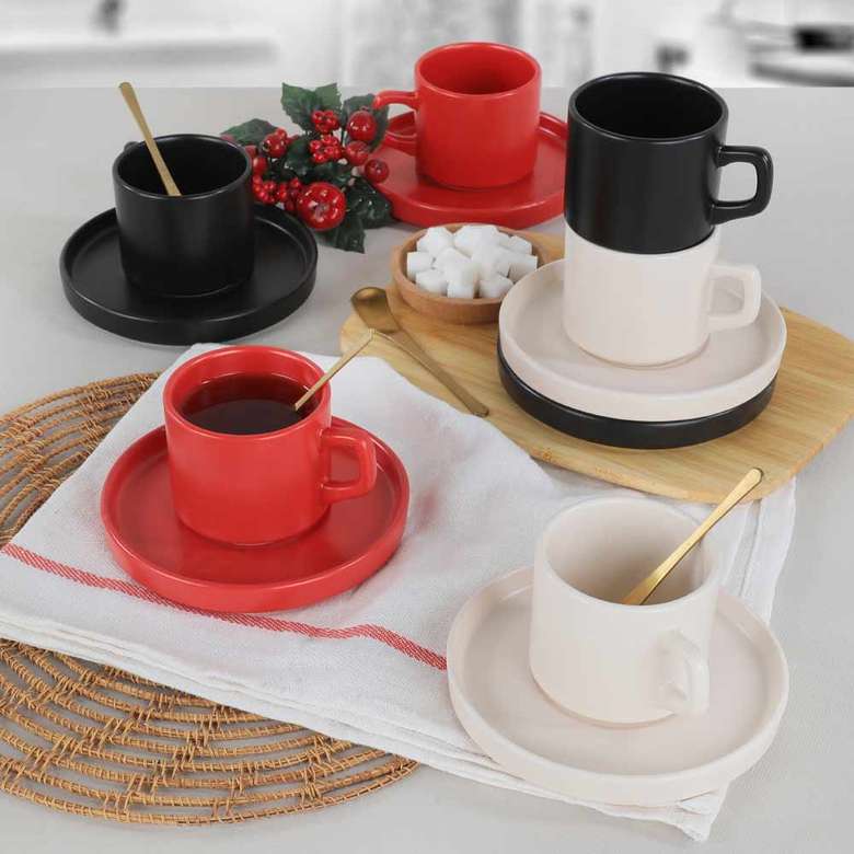 Keramika Noble Matte Tea Set 12 Pieces for 6 Persons