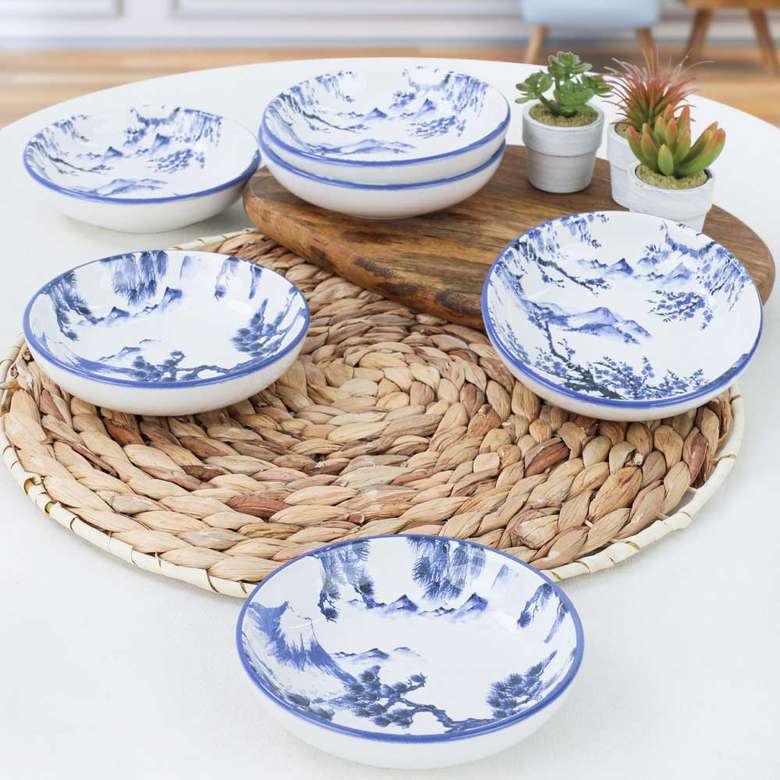 Keramika Blue Mountains Ring Cookie/Sauce Bowl 13 Cm 6 Pieces