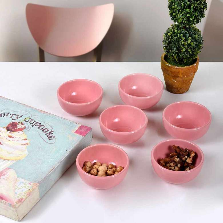 Keramika Bulut Cookie/Sauce Pink 8 Cm 6 Pieces