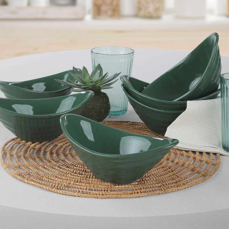 Keramika Gondola Ruby Green Snack Bowl 16 Cm 6 Pieces