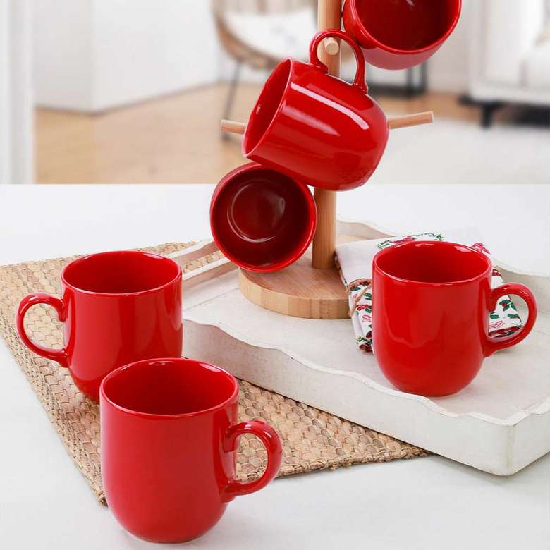 Keramika Red Equinox Mug 10 Cm 6 Pieces