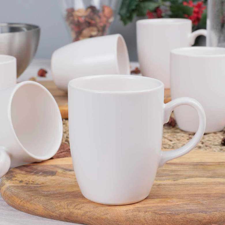 Keramika Matte White Cloud Mug 9 Cm 6 Pcs